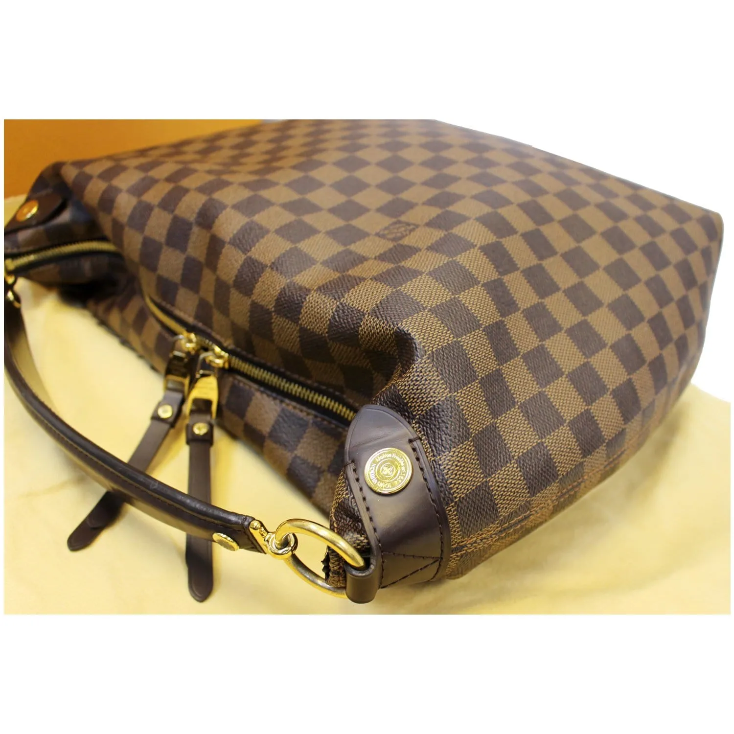 LOUIS VUITTON Duomo Hobo Damier Ebene Shoulder Bag Brown