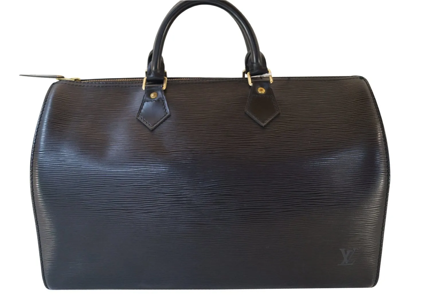 LOUIS VUITTON Epi Leather Black Speedy 35 Satchel Bag
