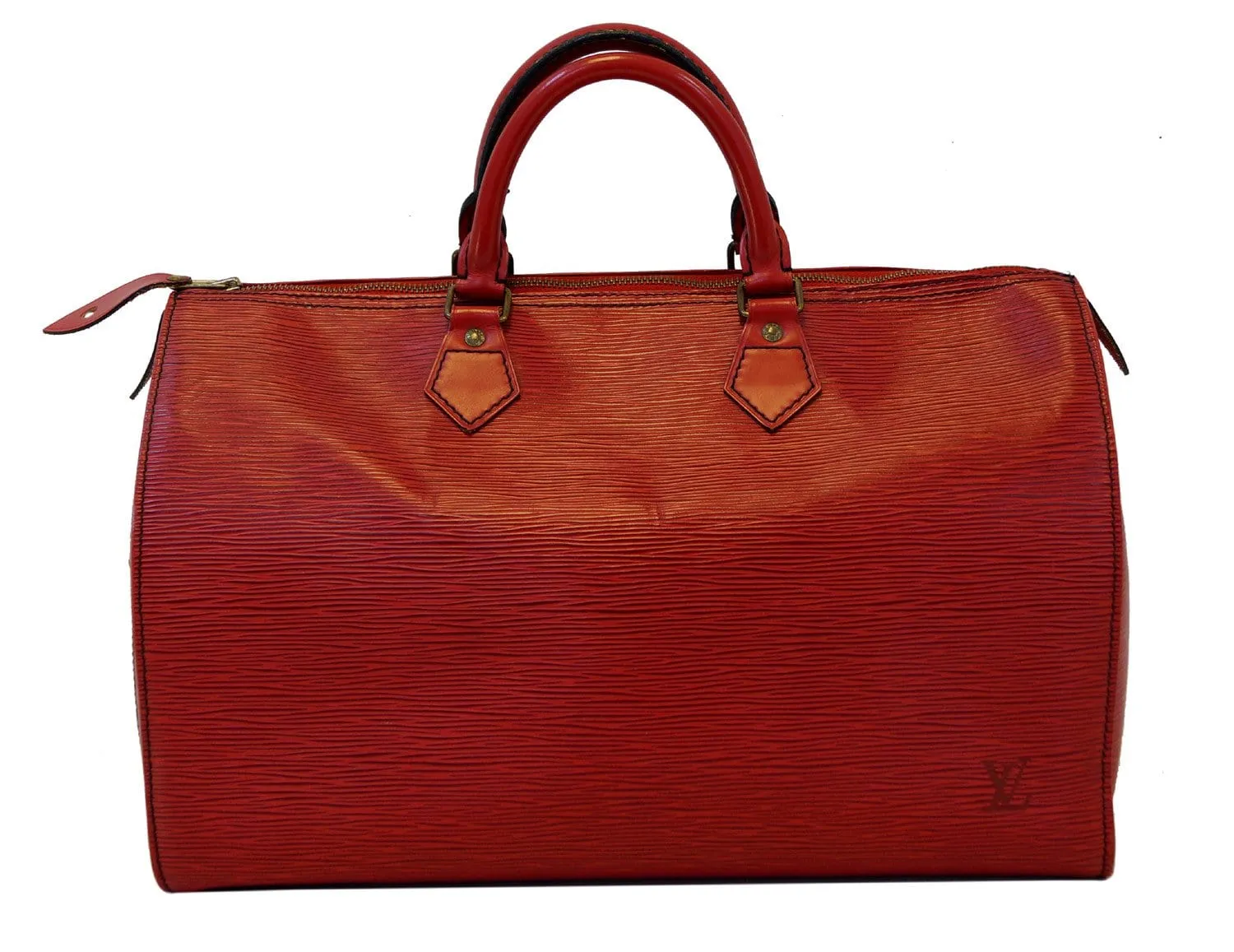 LOUIS VUITTON Epi Leather Red Speedy 35 Satchel Handbag