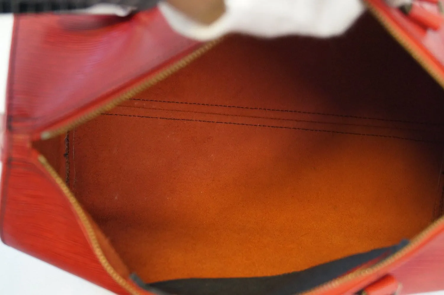 LOUIS VUITTON Epi Leather Red Speedy 35 Satchel Handbag