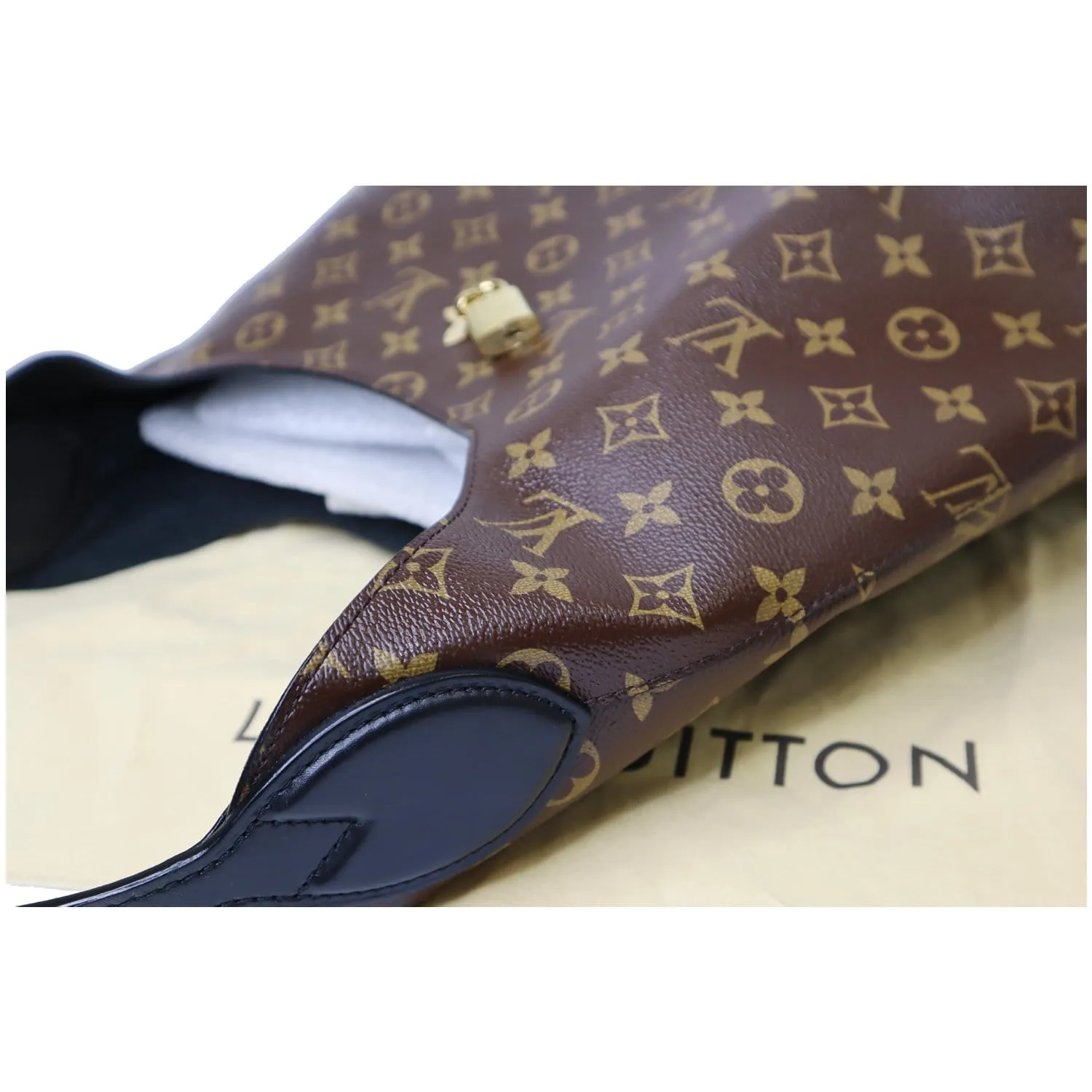 LOUIS VUITTON Flower Hobo Monogram Canvas Shoulder Hobo Bag Brown