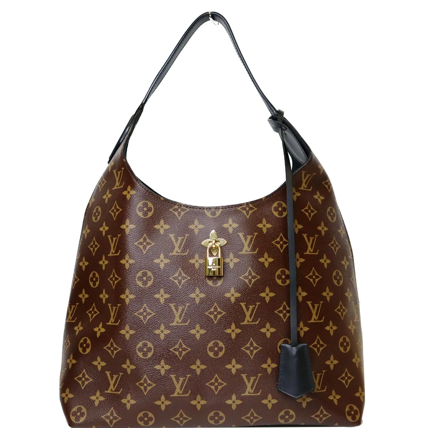 LOUIS VUITTON Flower Hobo Monogram Canvas Shoulder Hobo Bag Brown