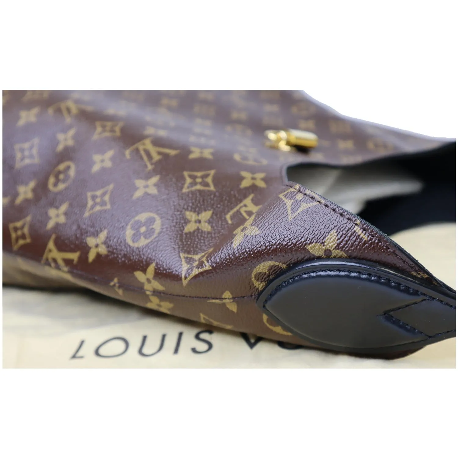 LOUIS VUITTON Flower Hobo Monogram Canvas Shoulder Hobo Bag Brown
