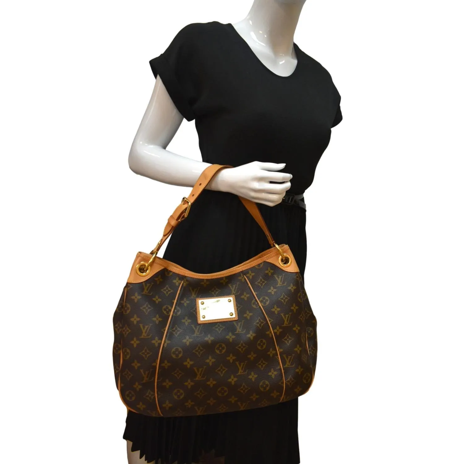 LOUIS VUITTON Galliera PM Monogram Canvas Hobo Shoulder Bag Brown