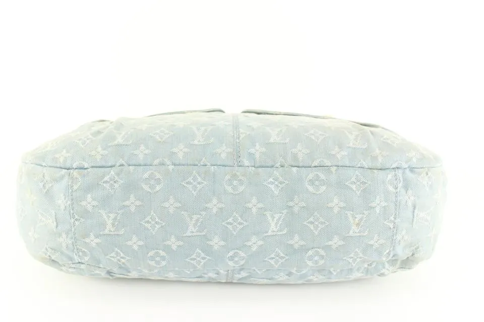 Louis Vuitton Light Blue Monogram Denim  Daily GM Hobo Bag 27lk53s
