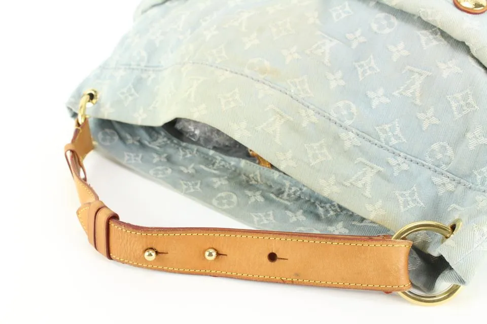 Louis Vuitton Light Blue Monogram Denim  Daily GM Hobo Bag 27lk53s