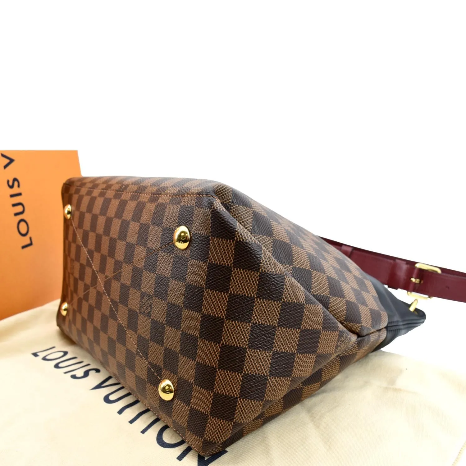 LOUIS VUITTON Maida Damier Ebene Hobo Shoulder Bag Brown