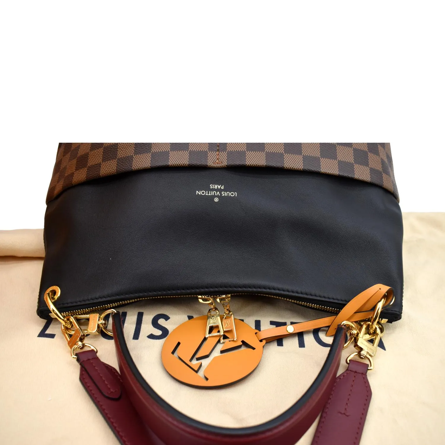 LOUIS VUITTON Maida Damier Ebene Hobo Shoulder Bag Brown