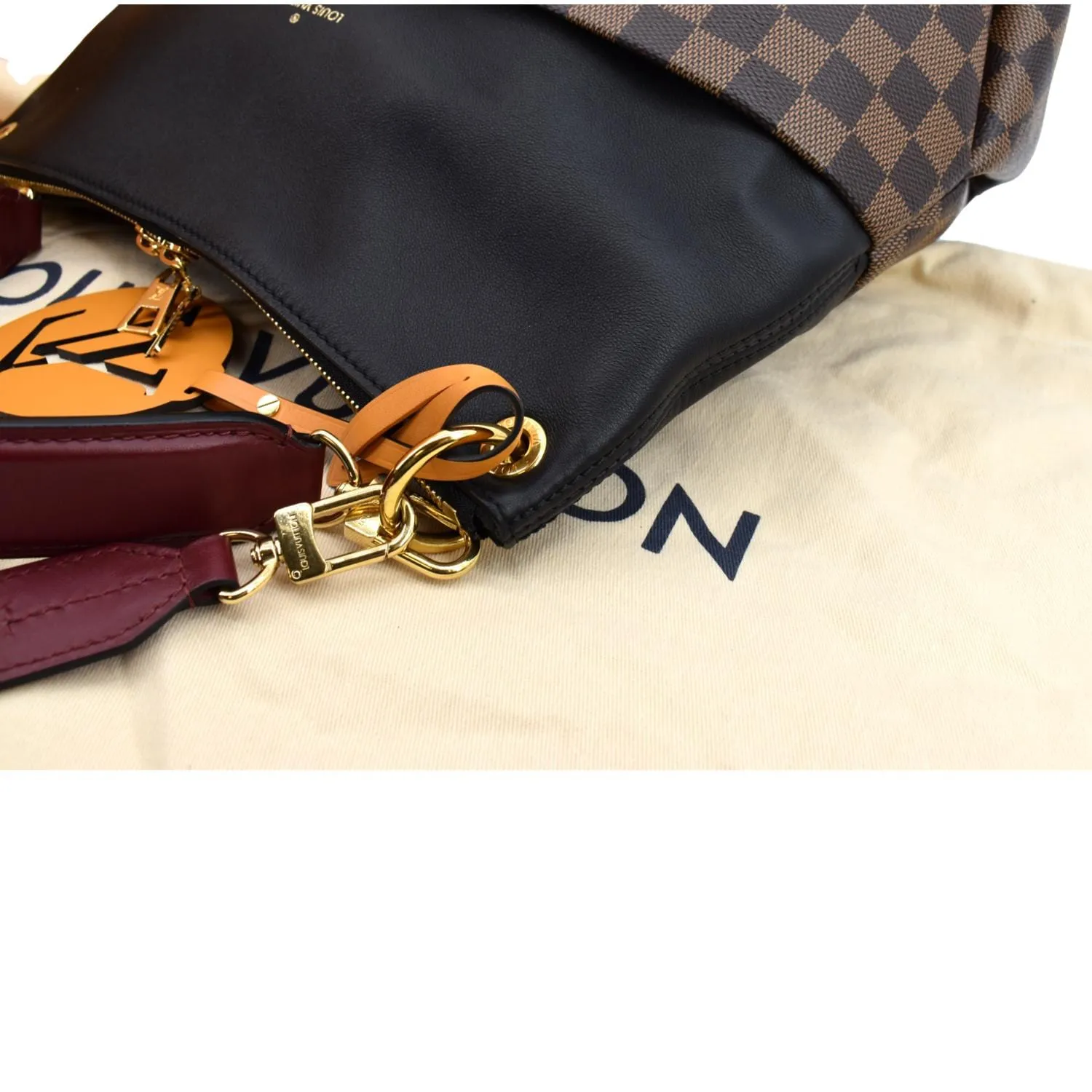 LOUIS VUITTON Maida Damier Ebene Hobo Shoulder Bag Brown