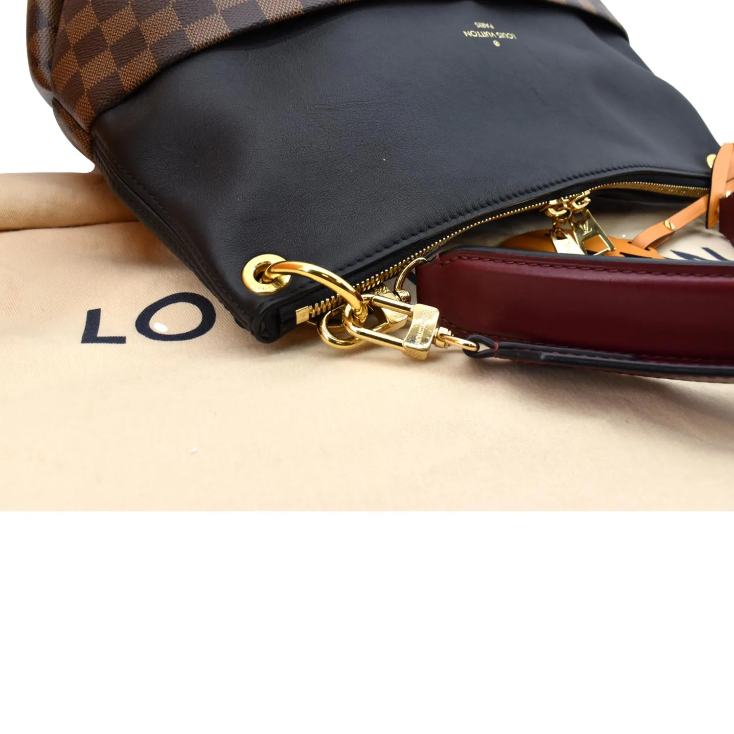 LOUIS VUITTON Maida Damier Ebene Hobo Shoulder Bag Brown