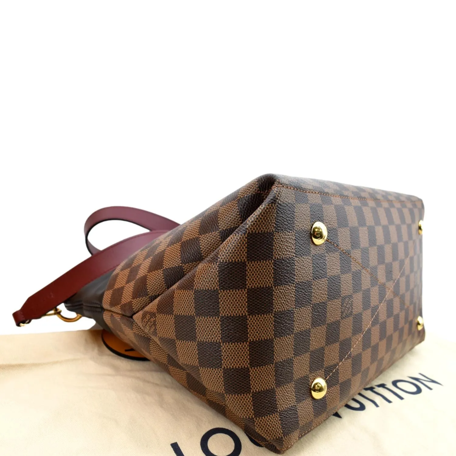 LOUIS VUITTON Maida Damier Ebene Hobo Shoulder Bag Brown