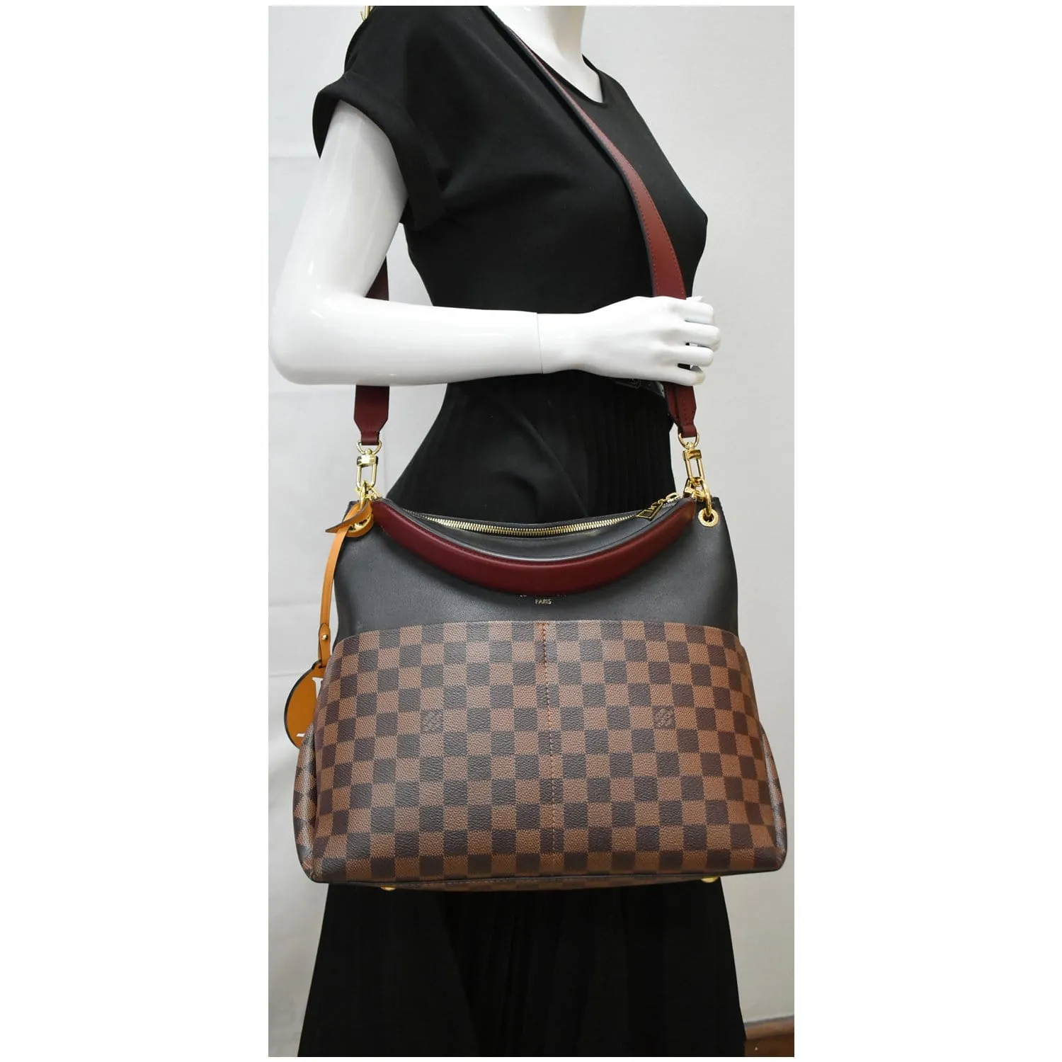 LOUIS VUITTON Maida Damier Ebene Hobo Shoulder Bag Noir