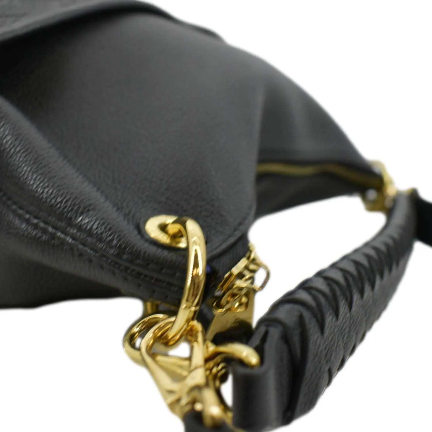 LOUIS VUITTON Maida Monogram Empreinte Leather Hobo Shoulder Bag Black