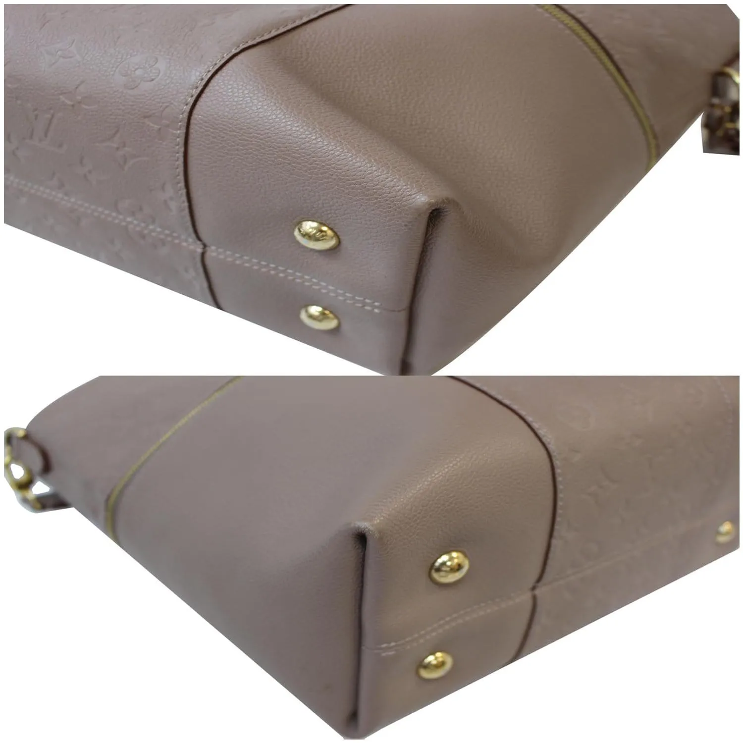 LOUIS VUITTON Melie Empreinte Leather Hobo Bag Beige