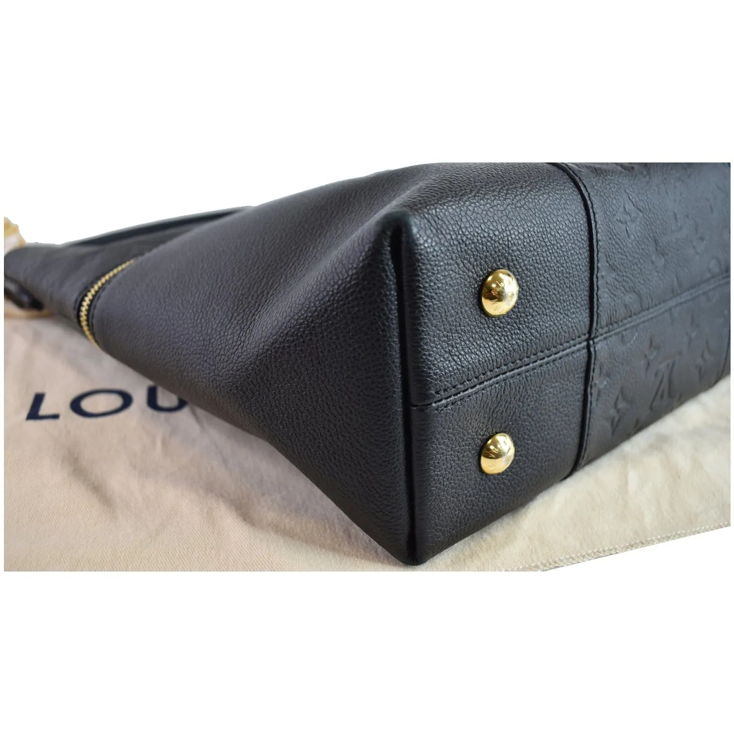 LOUIS VUITTON Melie Empreinte Leather Hobo Shoulder Bag Black