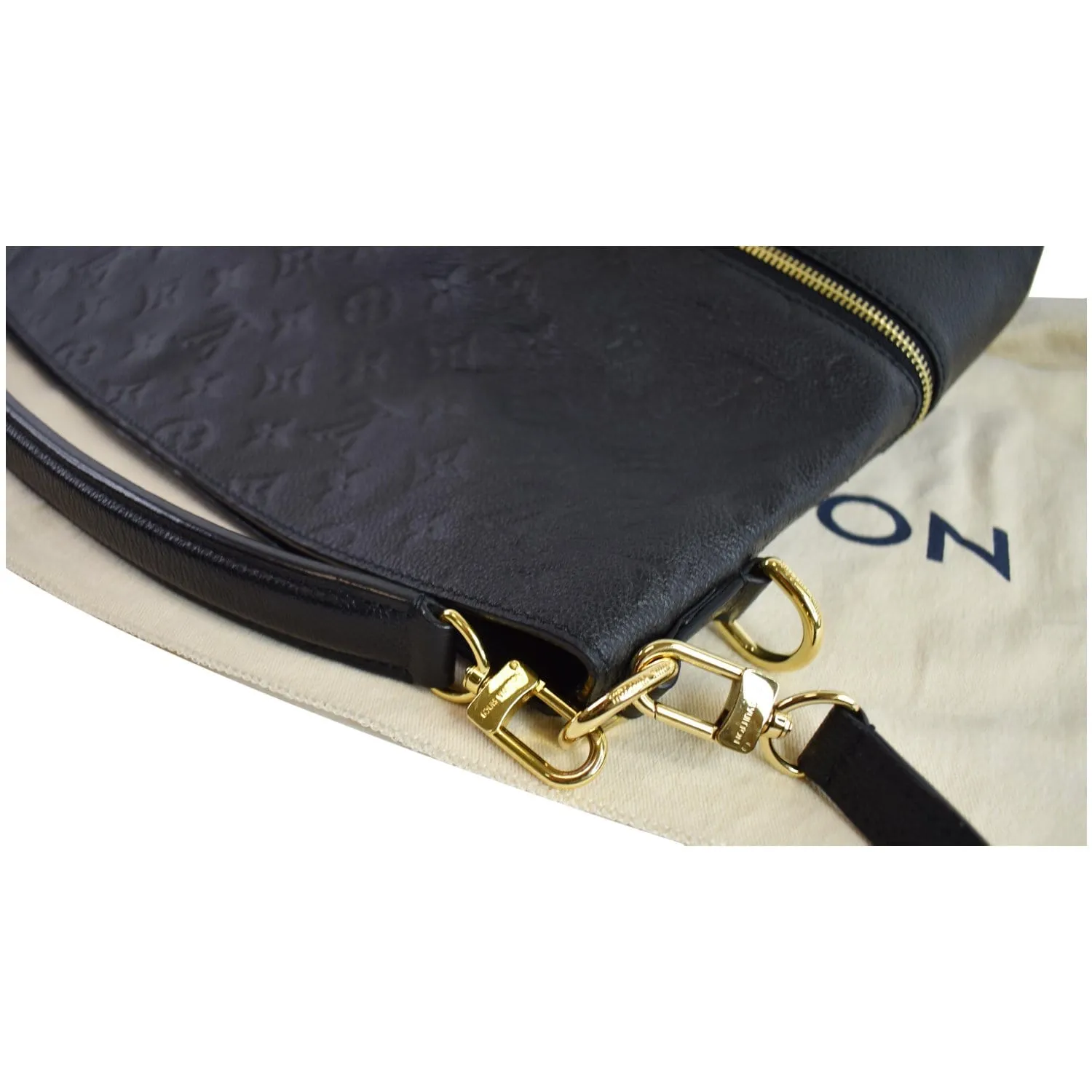 LOUIS VUITTON Melie Empreinte Leather Hobo Shoulder Bag Black