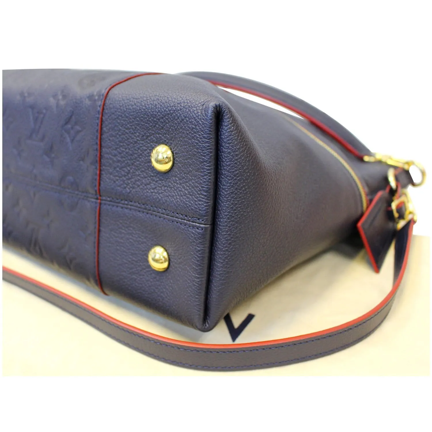 LOUIS VUITTON Melie Empreinte Leather Hobo Shoulder Bag Marine Rouge
