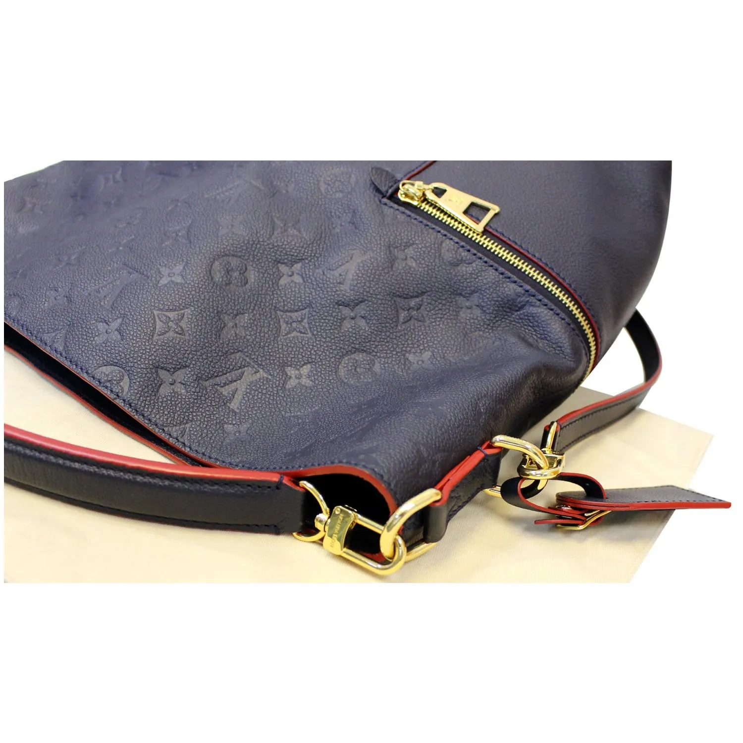 LOUIS VUITTON Melie Empreinte Leather Hobo Shoulder Bag Marine Rouge