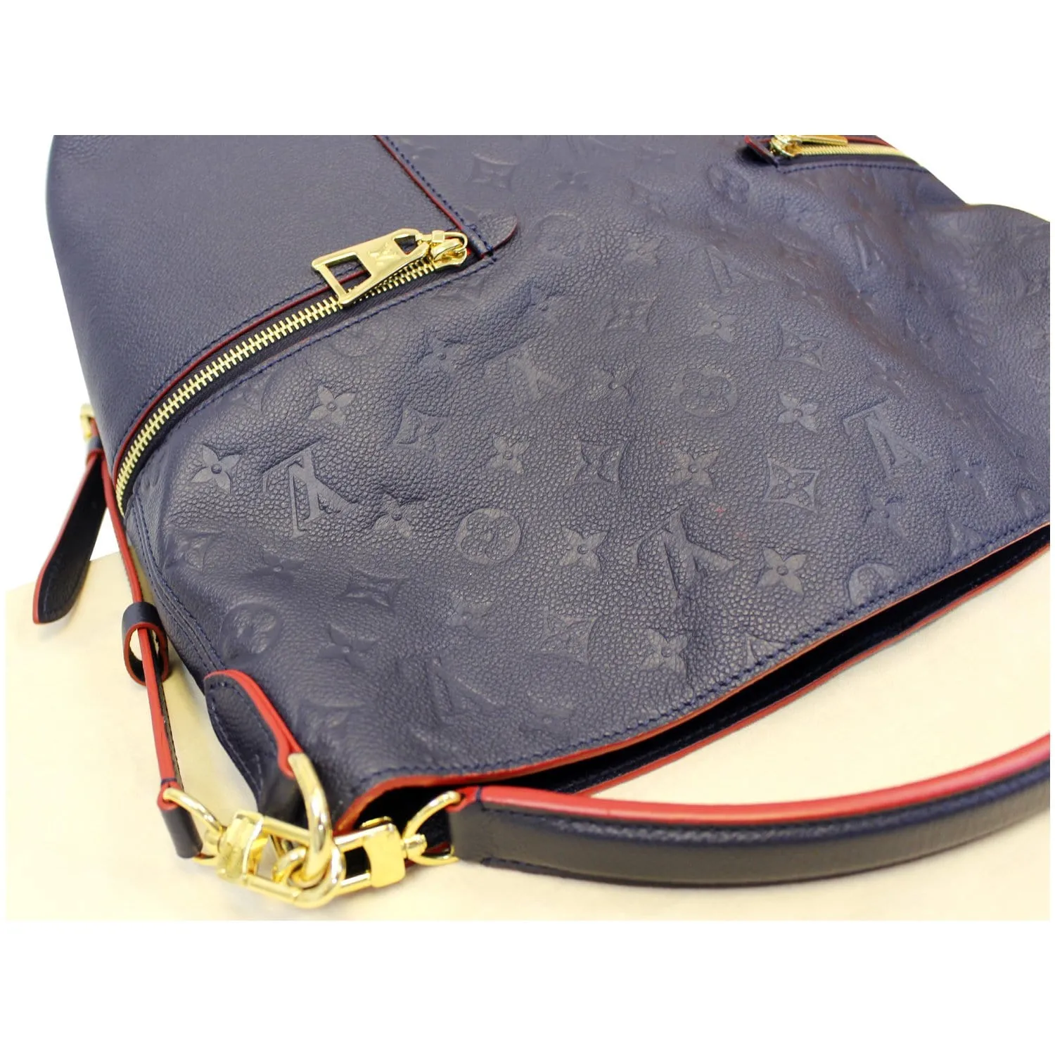 LOUIS VUITTON Melie Empreinte Leather Hobo Shoulder Bag Marine Rouge