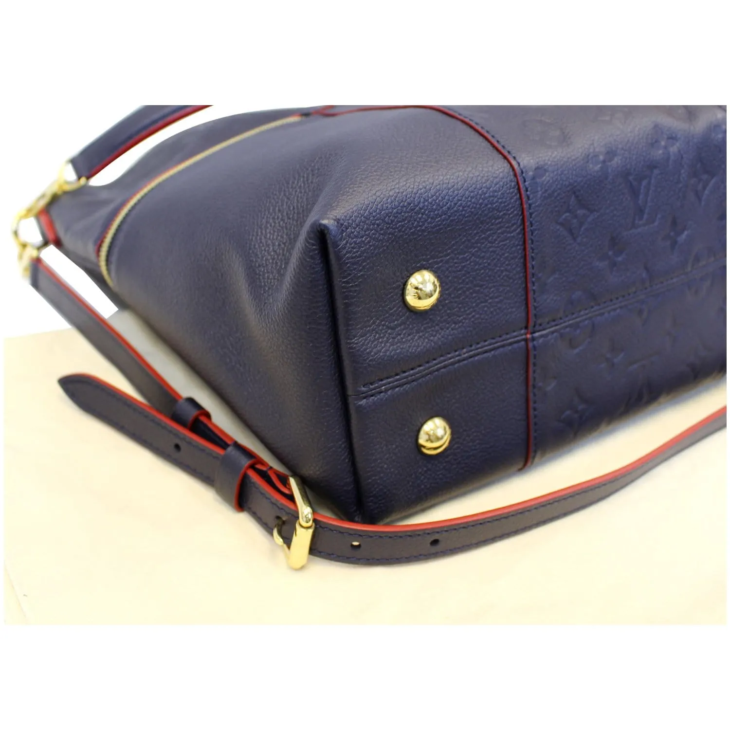 LOUIS VUITTON Melie Empreinte Leather Hobo Shoulder Bag Marine Rouge
