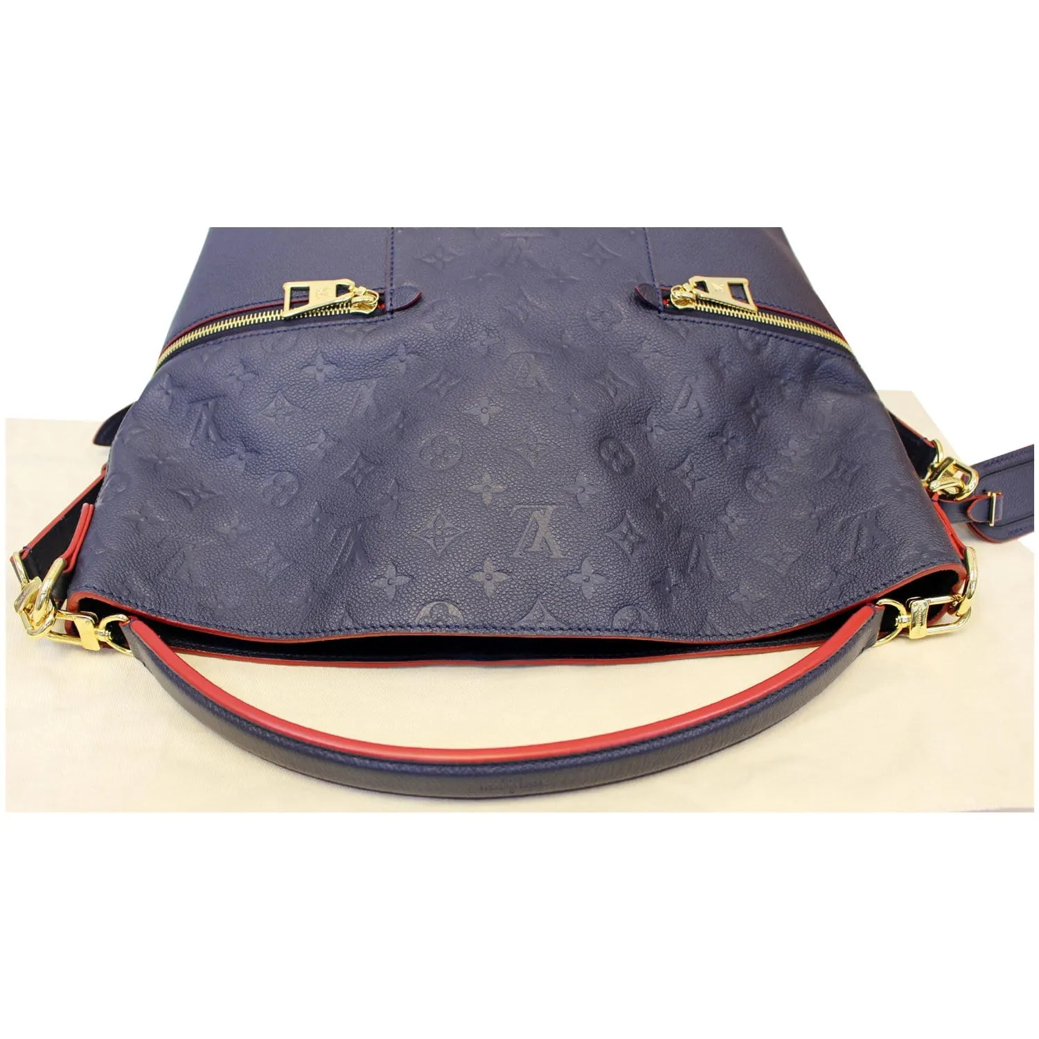 LOUIS VUITTON Melie Empreinte Leather Hobo Shoulder Bag Marine Rouge