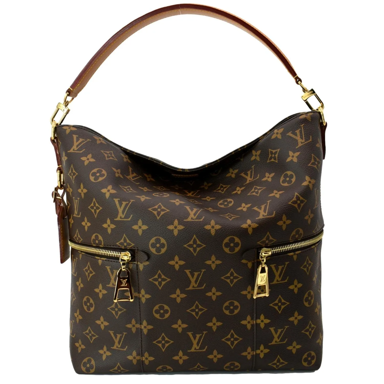 LOUIS VUITTON Melie Monogram Canvas Hobo Bag Brown
