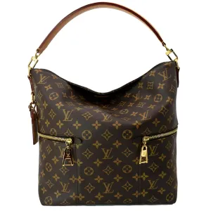 LOUIS VUITTON Melie Monogram Canvas Hobo Bag Brown