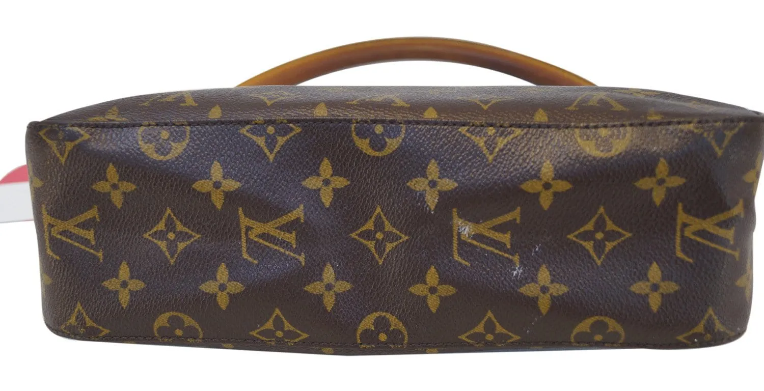LOUIS VUITTON Monogram Canvas Looping Brown Satchel Handbag