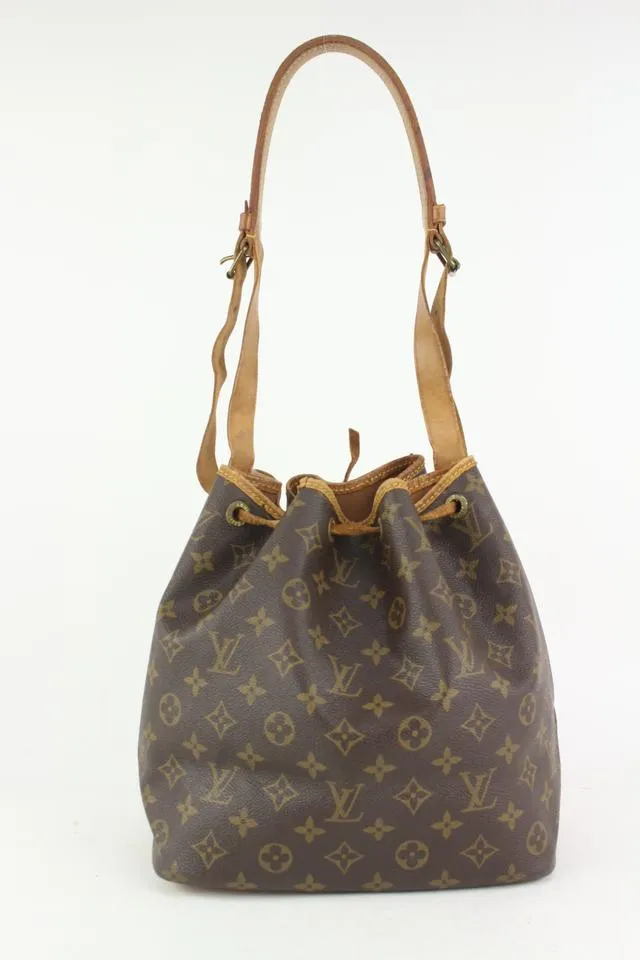 Louis Vuitton Monogram Petit Noe Drawstring Bucket Hobo Bag 8LV1027