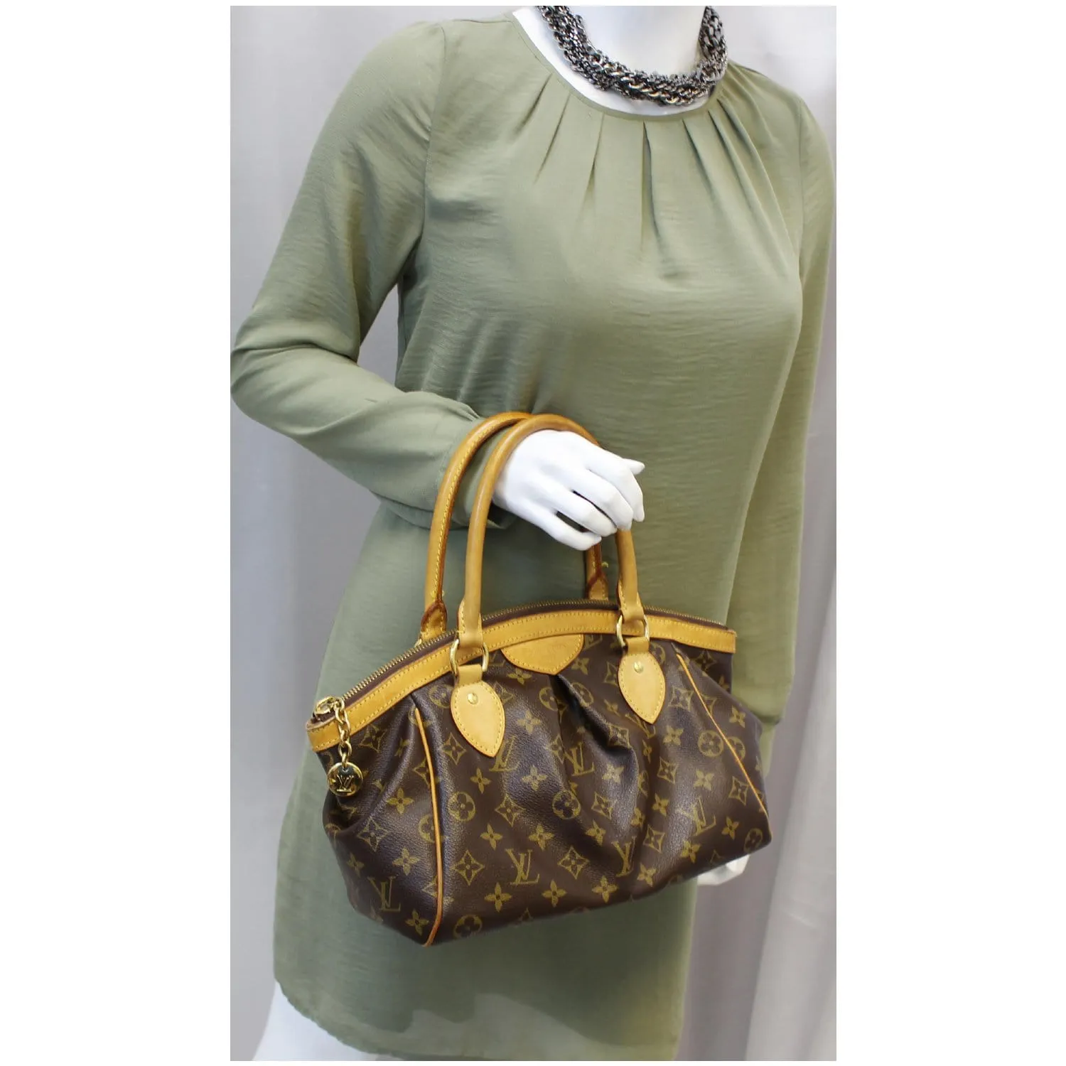 LOUIS VUITTON Tivoli PM Monogram Canvas Satchel Bag Brown - 20% OFF