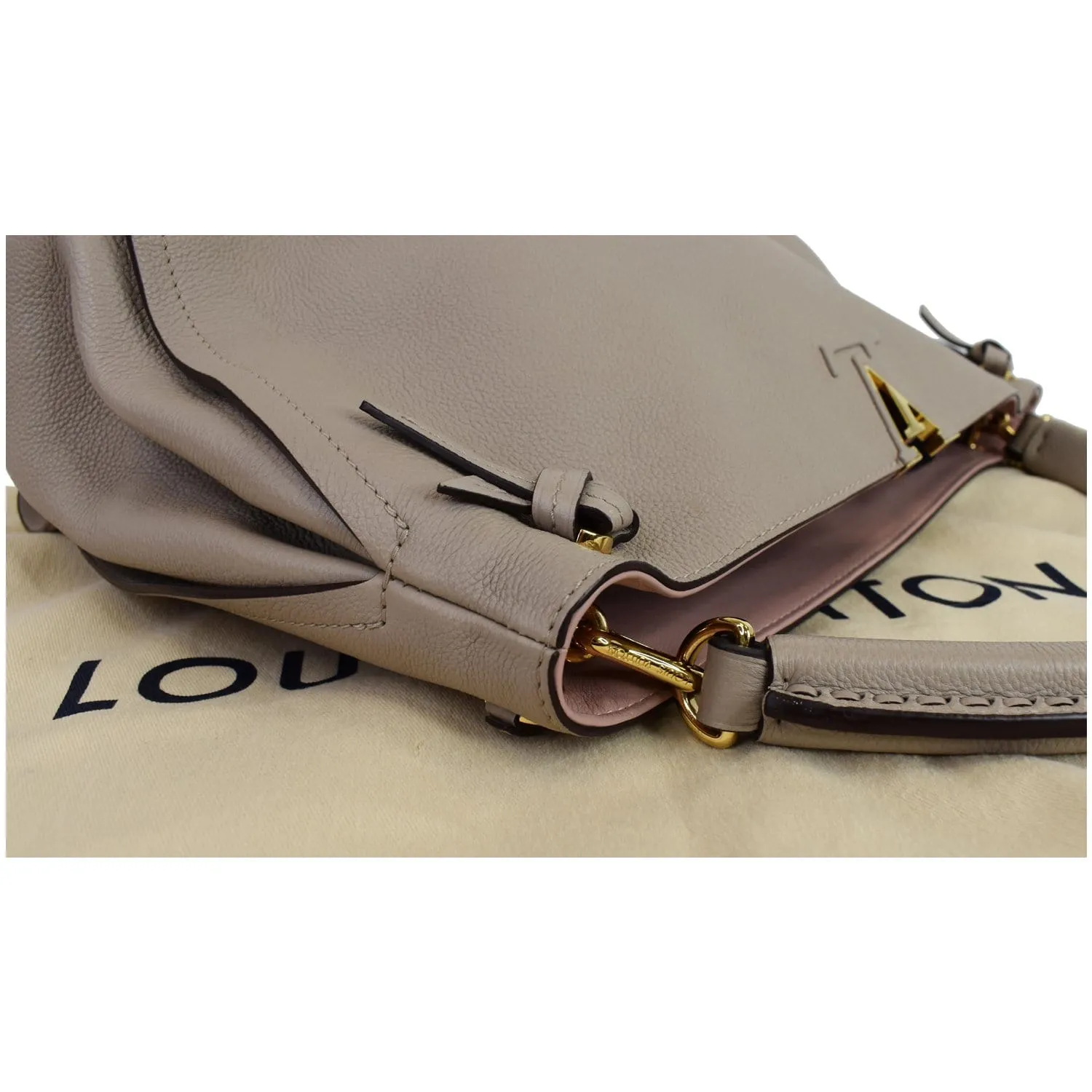 LOUIS VUITTON Tournon Taurillon Leather Hobo Bag Galet