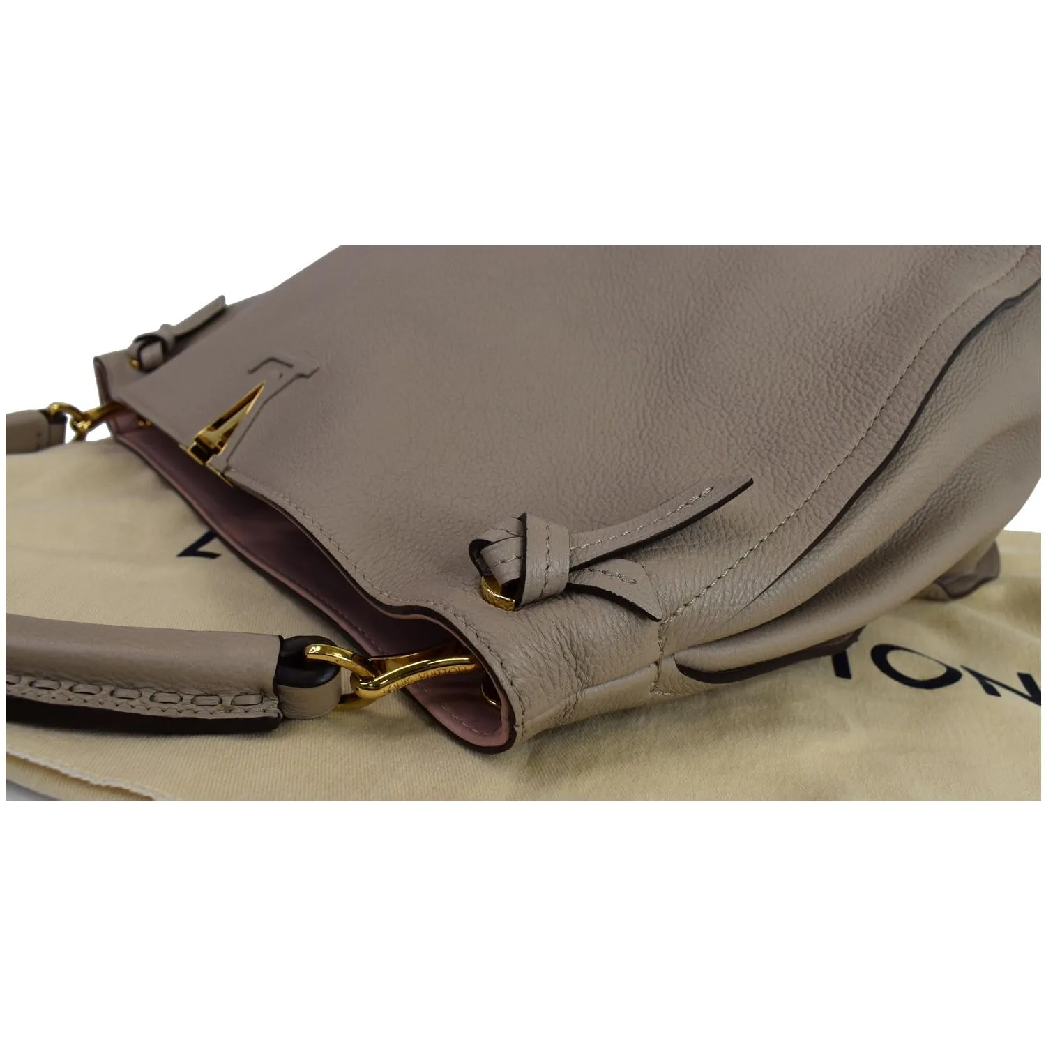 LOUIS VUITTON Tournon Taurillon Leather Hobo Bag Galet