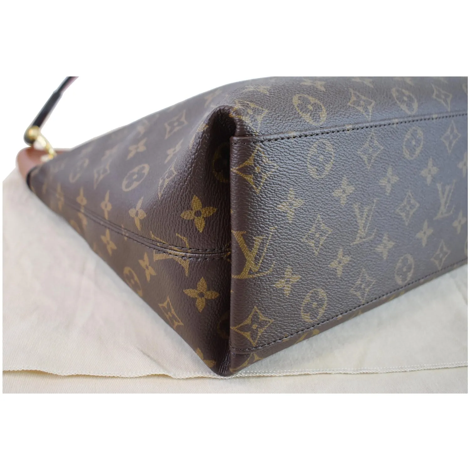 LOUIS VUITTON Tuileries Monogram Canvas Hobo Bag Caramel