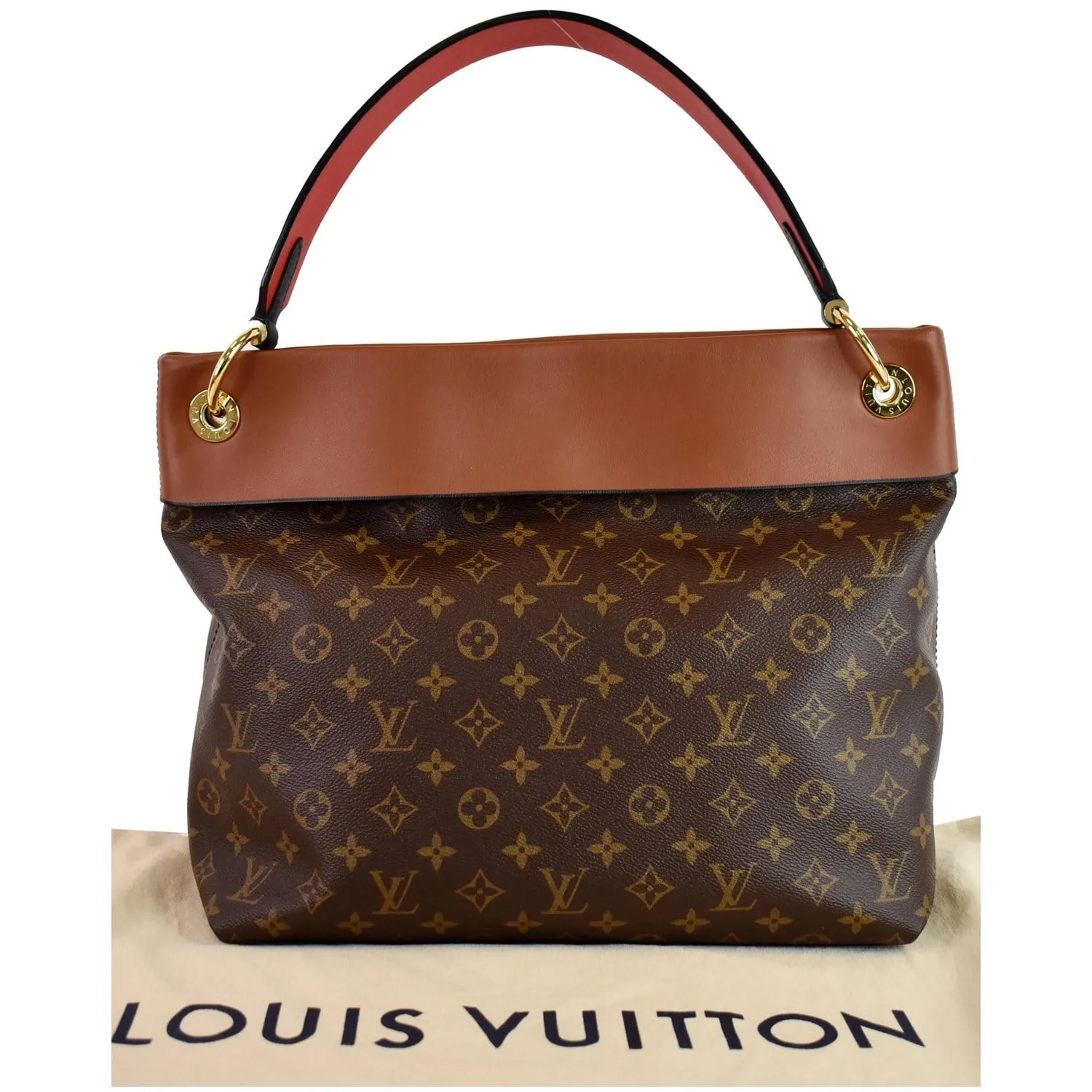 LOUIS VUITTON Tuileries Monogram Canvas Hobo Bag Caramel