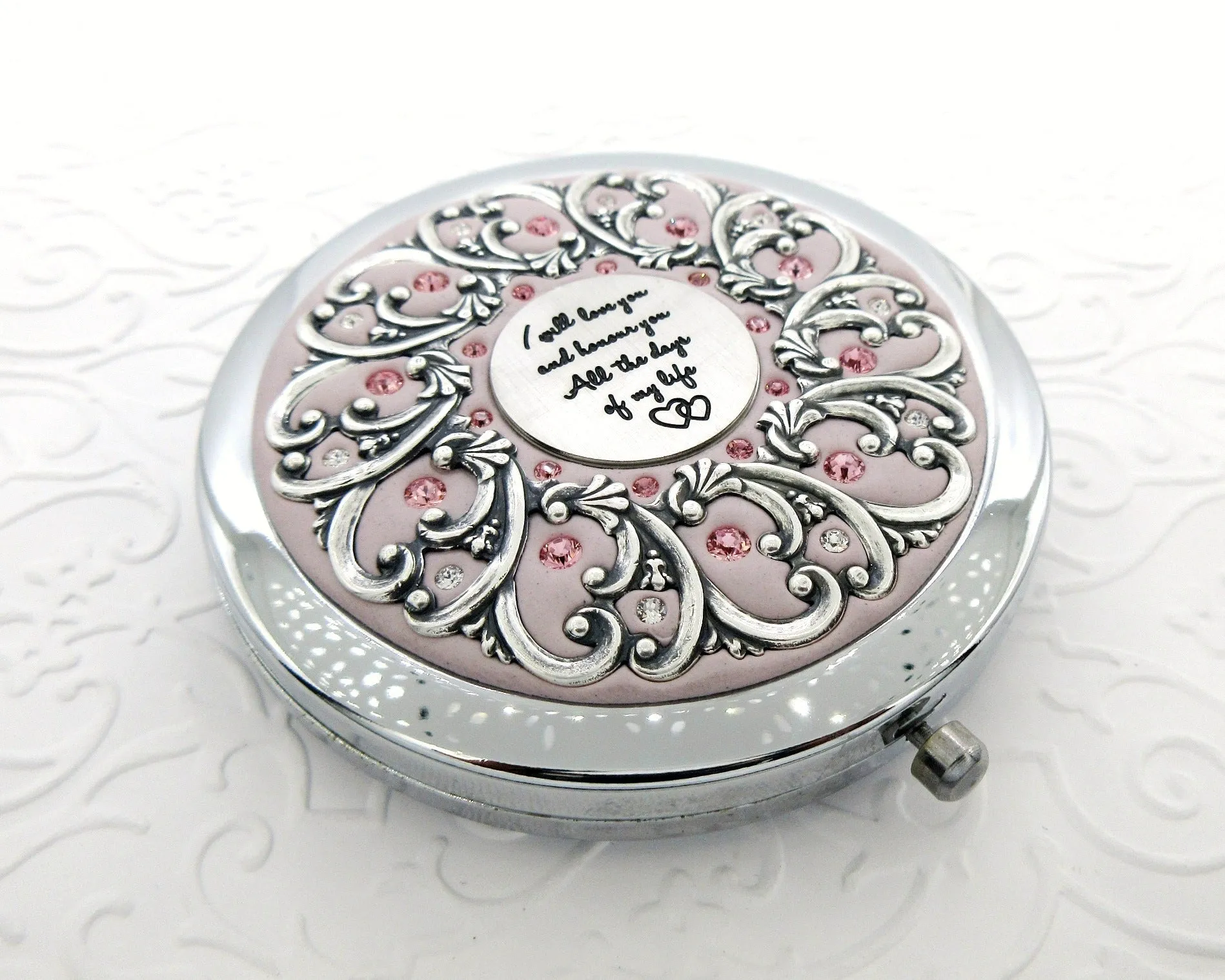 Love and Honour Handmade Compact Mirror
