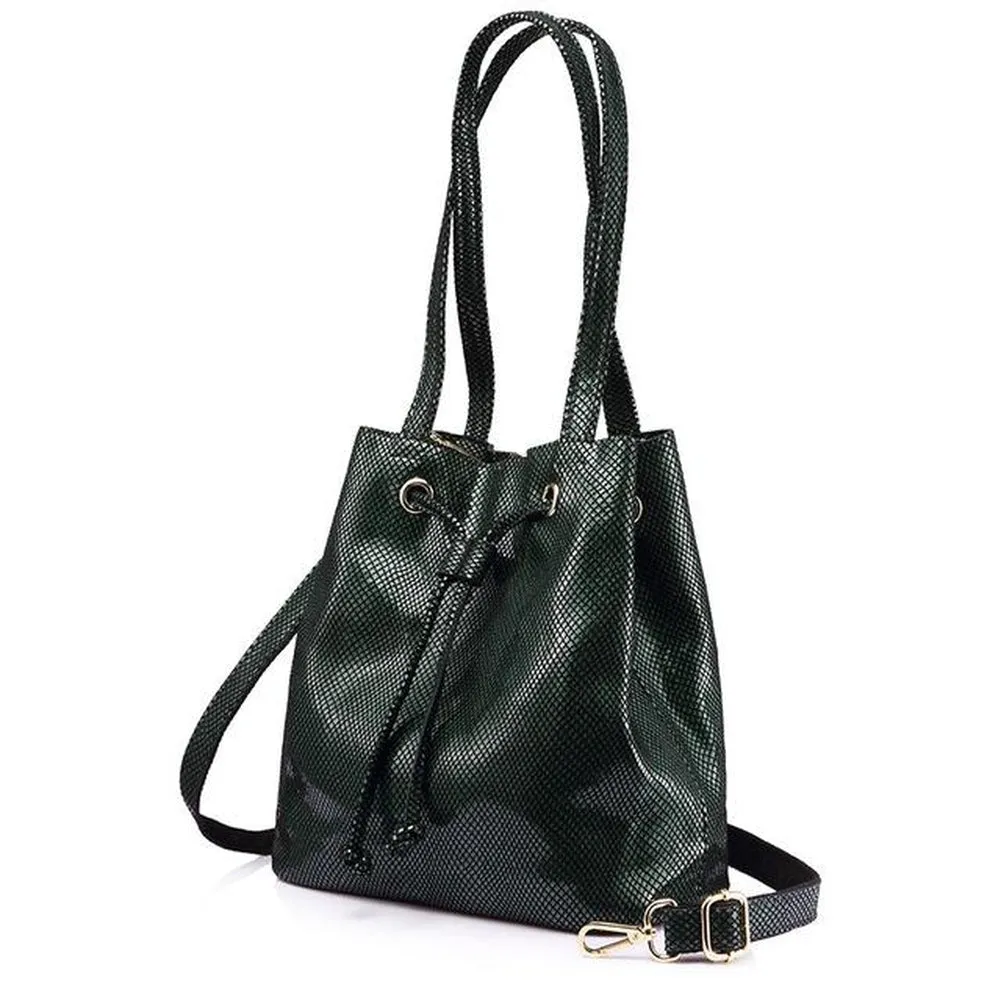 <bold>Bucket / Crossbody Bag <br>Genuine-Leather