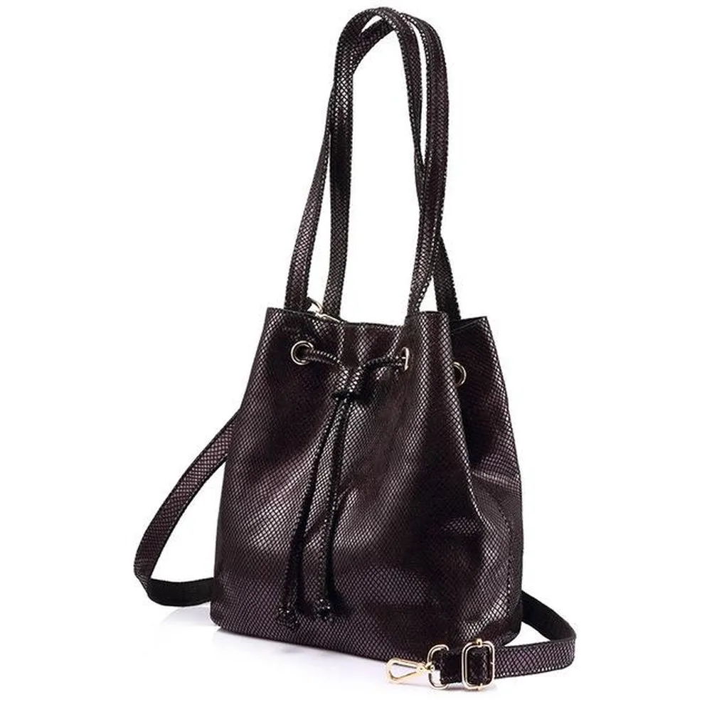 <bold>Bucket / Crossbody Bag <br>Genuine-Leather