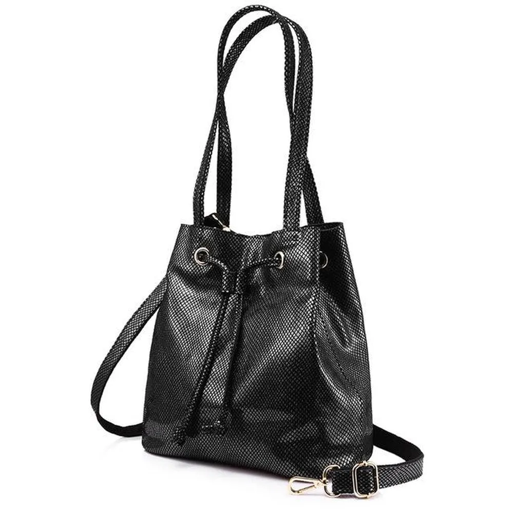 <bold>Bucket / Crossbody Bag <br>Genuine-Leather