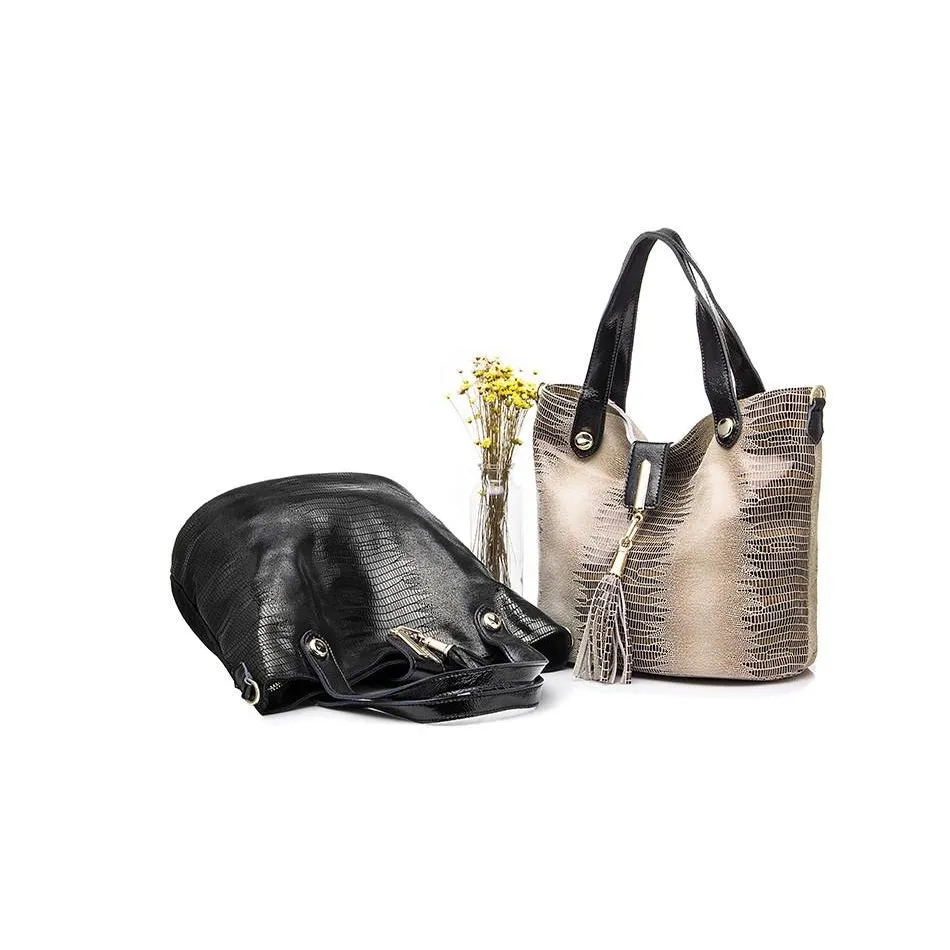 <bold>Bucket / Crossbody Bag <br>Genuine-Leather