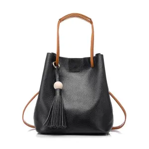 <bold>Bucket / Crossbody Bag <br>Genuine-Leather