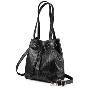 <bold>Bucket / Crossbody Bag <br>Genuine-Leather