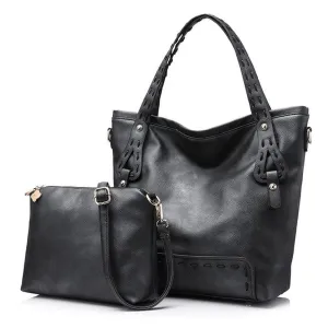 <bold>Tote & Crossbody Bag Set <br>Vegan-Leather