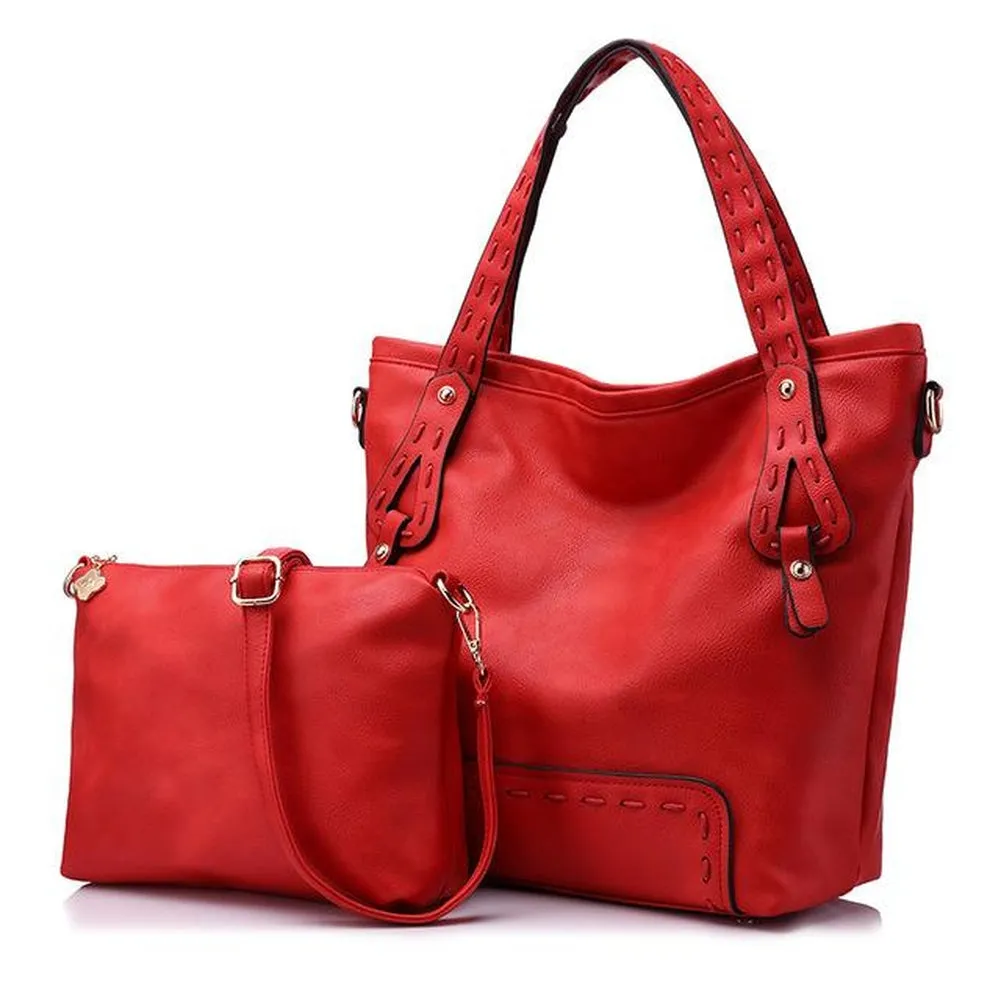 <bold>Tote & Crossbody Bag Set <br>Vegan-Leather