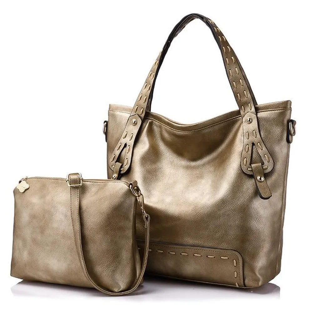 <bold>Tote & Crossbody Bag Set <br>Vegan-Leather