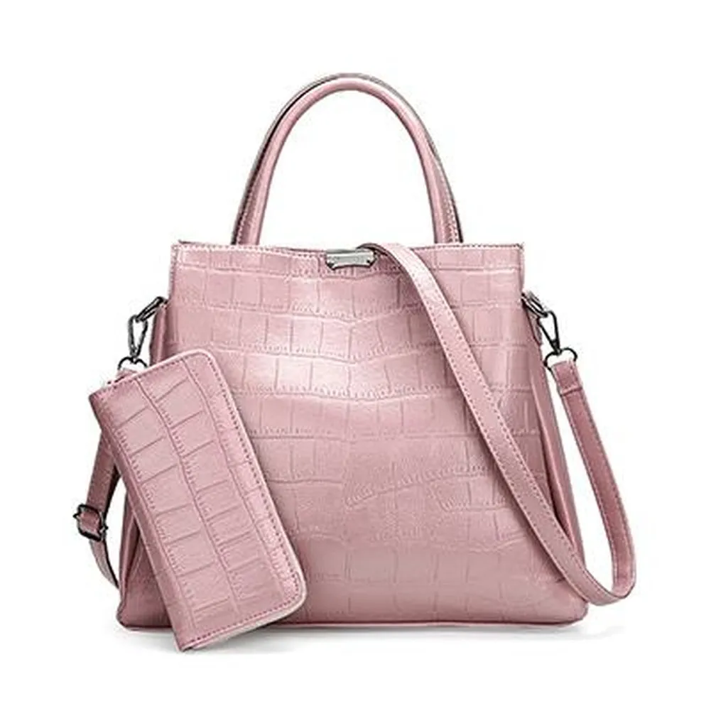 <bold>Tote Bag & Clutch Set <br>Vegan-Leather