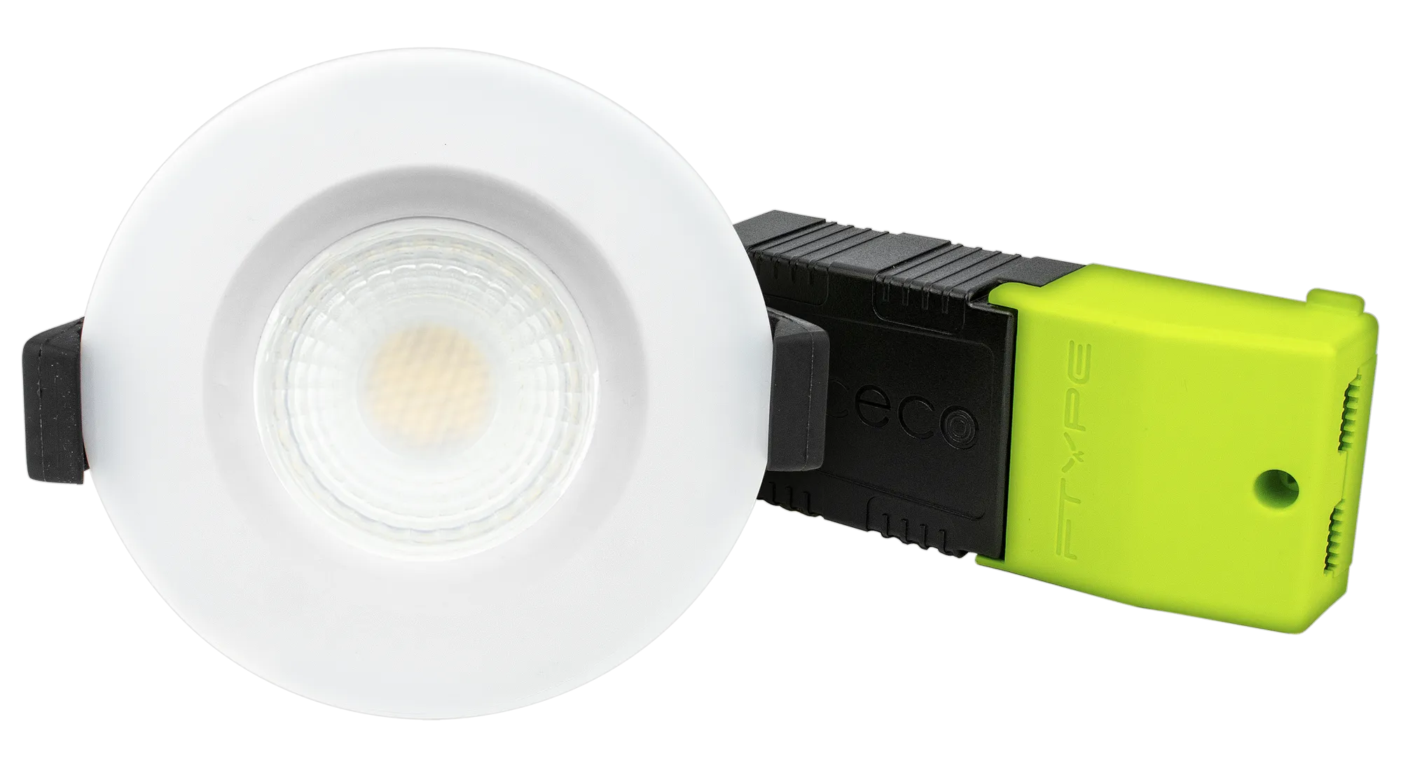 Luceco EFCB60W40 FType Regressed 6W Dimmable Cool White 4000K IP65 Fire Rated LED Downlight - White