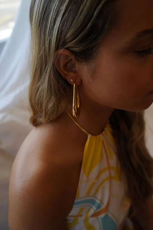 Lucia Unique Lightweight Large Gold Hoop Earrings