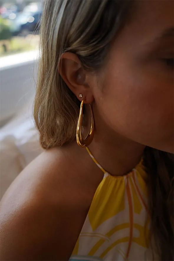 Lucia Unique Lightweight Large Gold Hoop Earrings