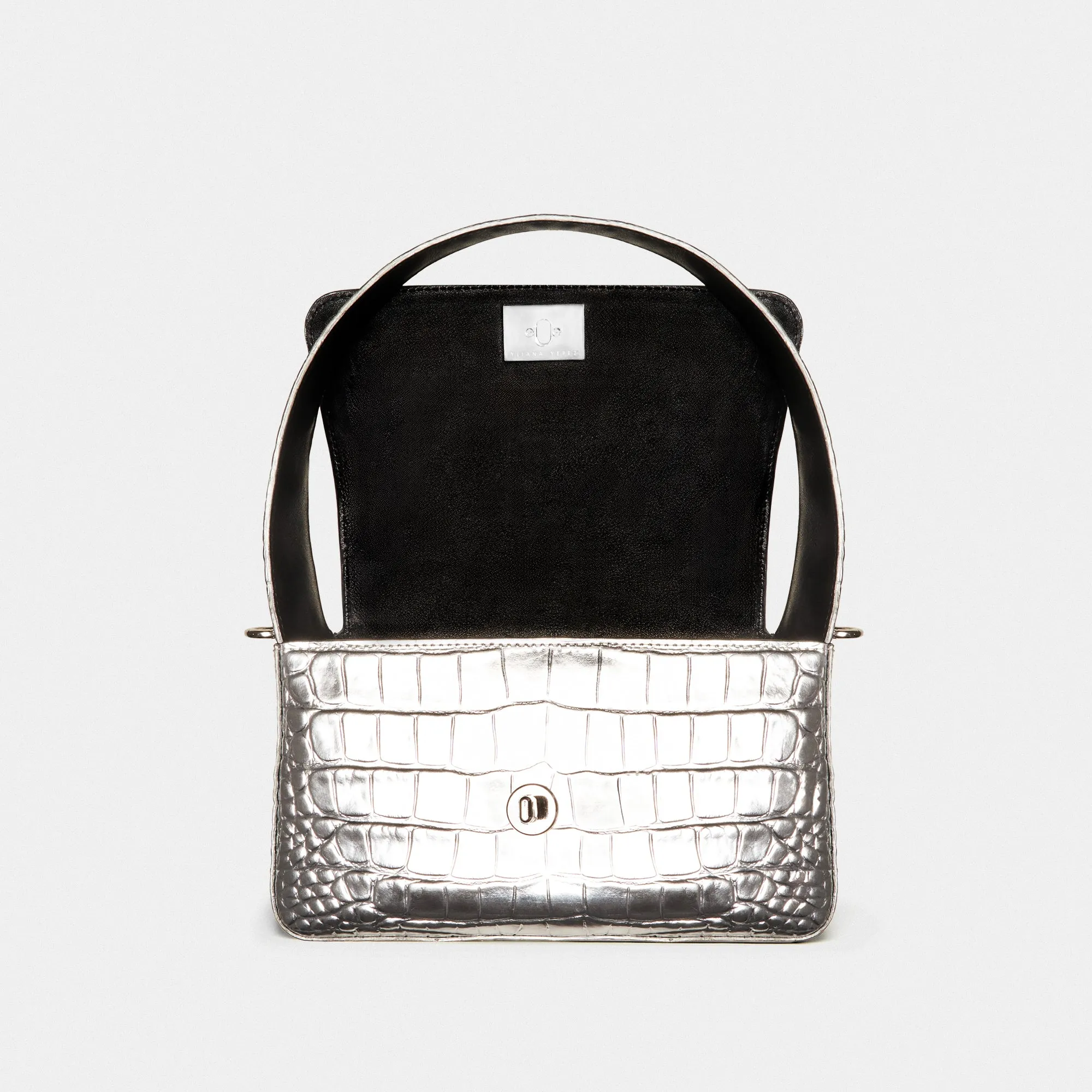 Lulu croc silver hobo
