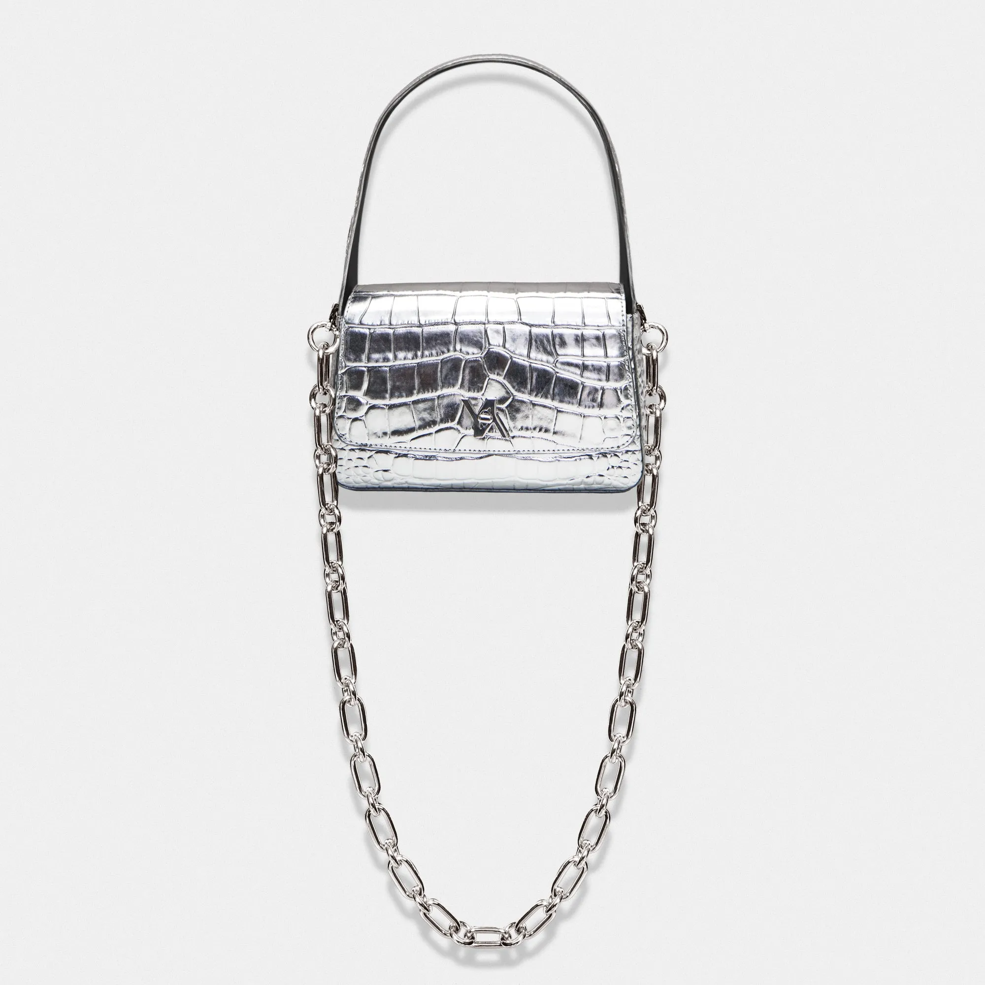Lulu croc silver hobo